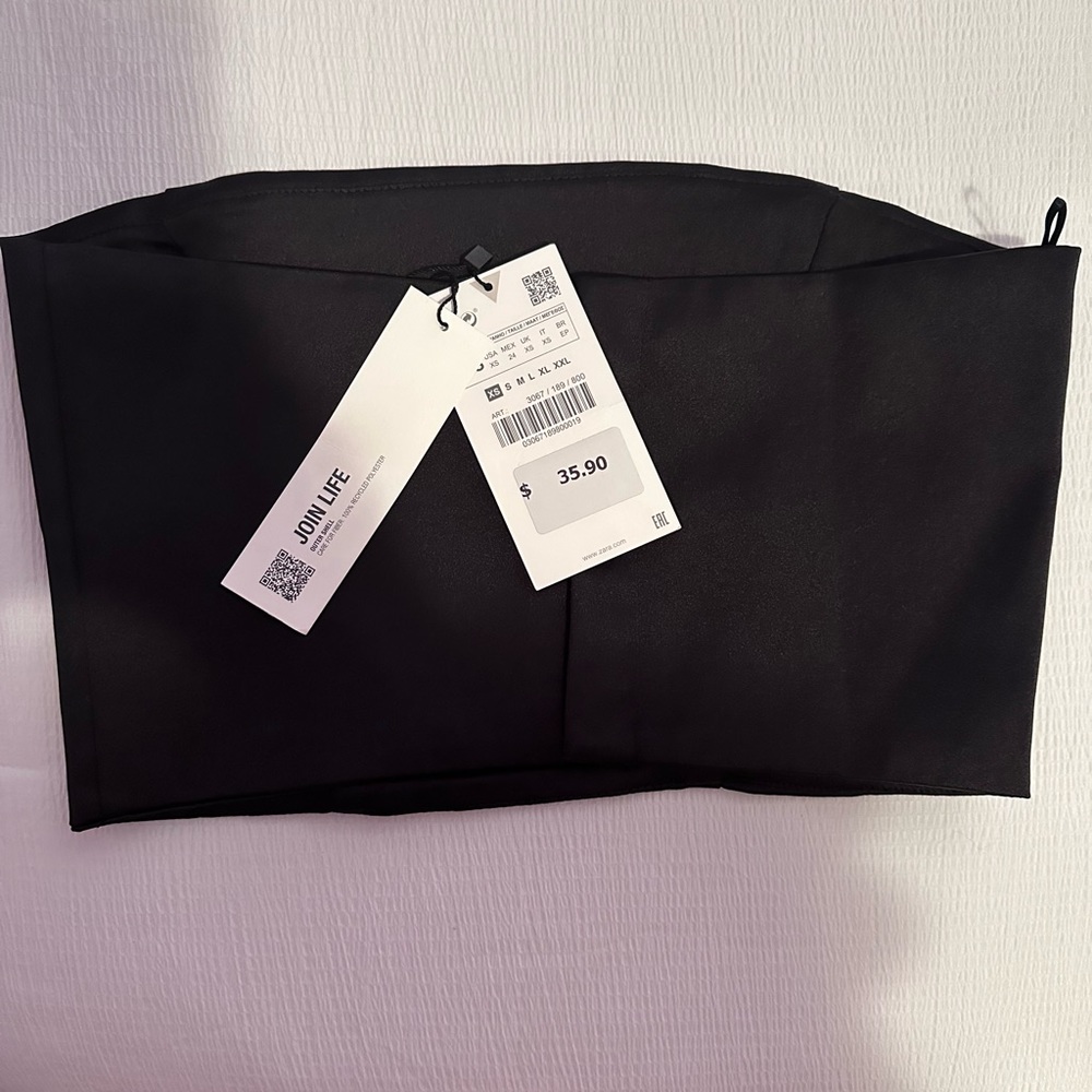 Zara Satin Effect Crop Top